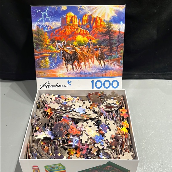 Abraham Hunter Mountain Horses 1000 Piece Jigsaw Puzzle RoseArt SALE🔴3/$25! - Picture 5 of 7